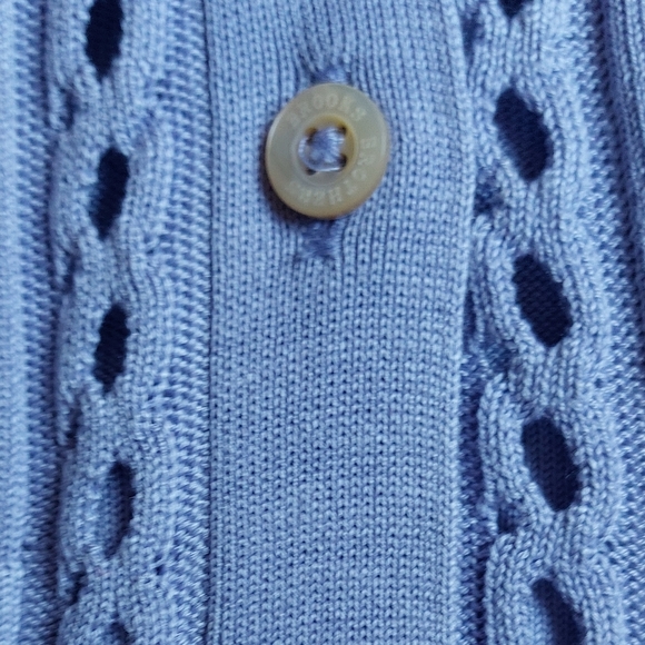 Brooks brothers lavender silk cotton cardigan with mother of pearl detail Small - Picture 4 of 8